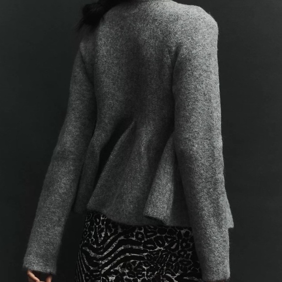 Anthropologie Maeve Rhinestone Flower Button Peplum Cardigan Sweater New Size 2X - Picture 4 of 13